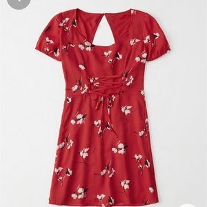 Lace Up Floral Abercrombie Dress